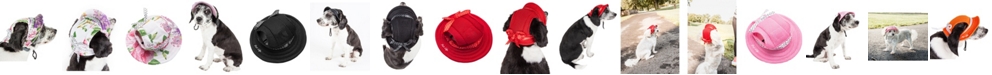 Pet Life 'Sea Spot Sun' UV Protectant Adjustable Mesh Brimmed Dog Hat Cap